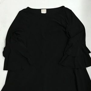 Zadie Bs Black Bell Ruffle Sleeve Tunic Top Sz L